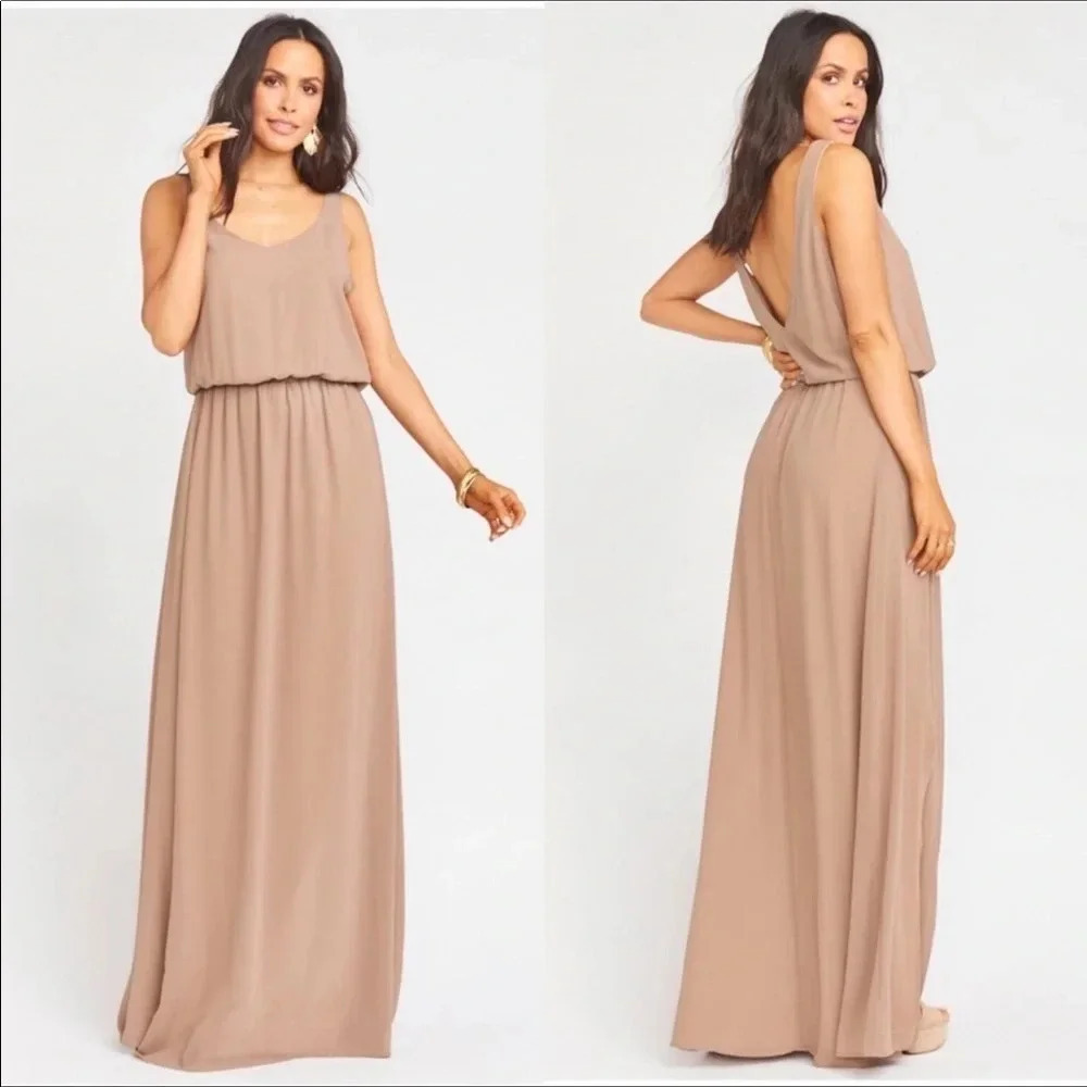 Show me Your Mumu Kendall Maxi Dress Gown Brown